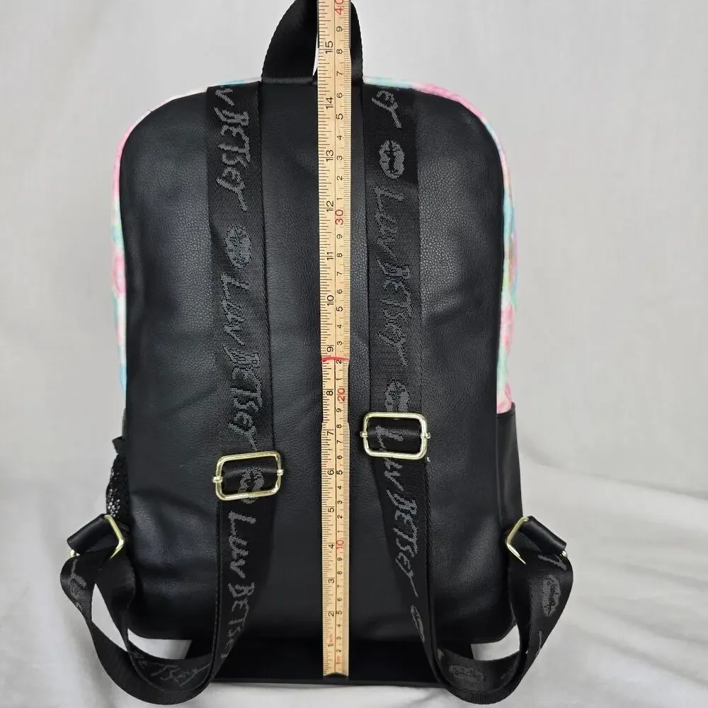 Betsey Johnson Floral Backpack Pink Blue 14
